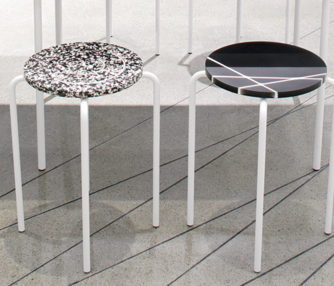 3D-Printed Terrazzo Stool Seats - Aectual
