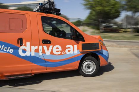 A self-driving Nissan NV200 that Drive.ai is using to make other road users more comfortable with autonomous technology.