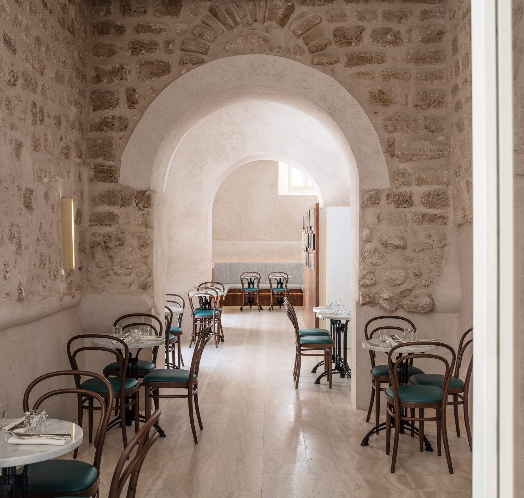 A lounge area inside one of the Jaffa's many archways