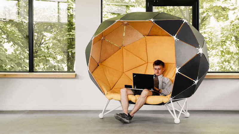 "Planet for Two," a new geodesic office pod by MZPA.