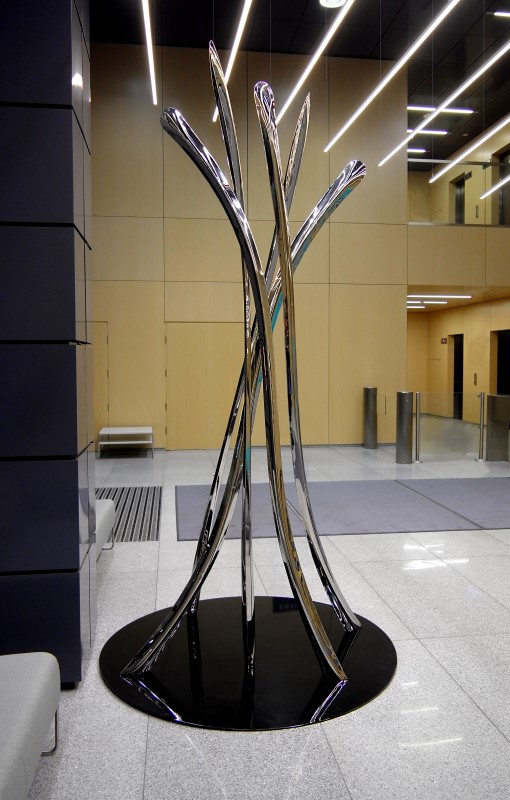 "Plopp," a hydroformed metal stool by Oskar Zieta