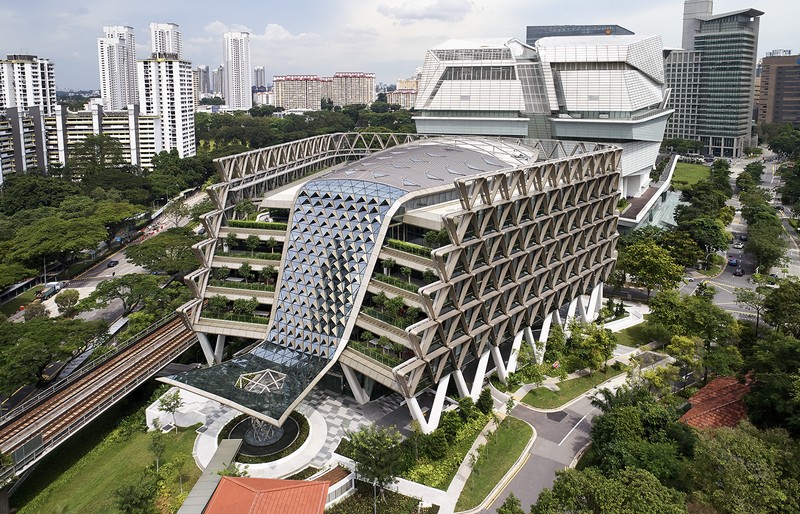 Zoomed-out shot of the exterior of the new GSK Asia House.