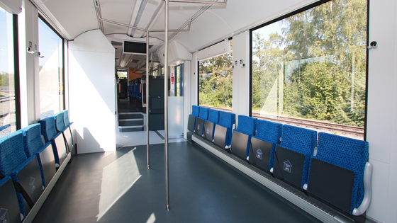 Inside of the new Coradia iLint hydrogen-powered train.