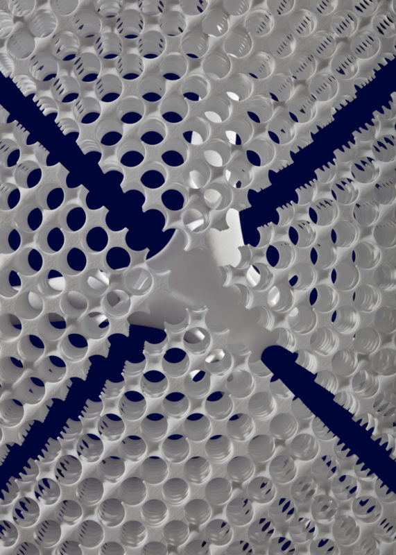 Close-up of the Radiolara #1's latticework,