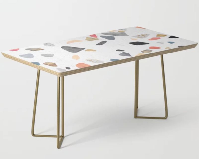A Society6 Coffee Table set against a white background.