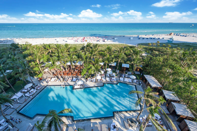 The swimming pool outside of the late Zaha Hadid's self-designed Miami beach house.
