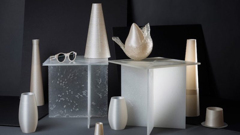 A collection of products made from Nuatan, a new edible bioplastic by crafting plastics! studio.