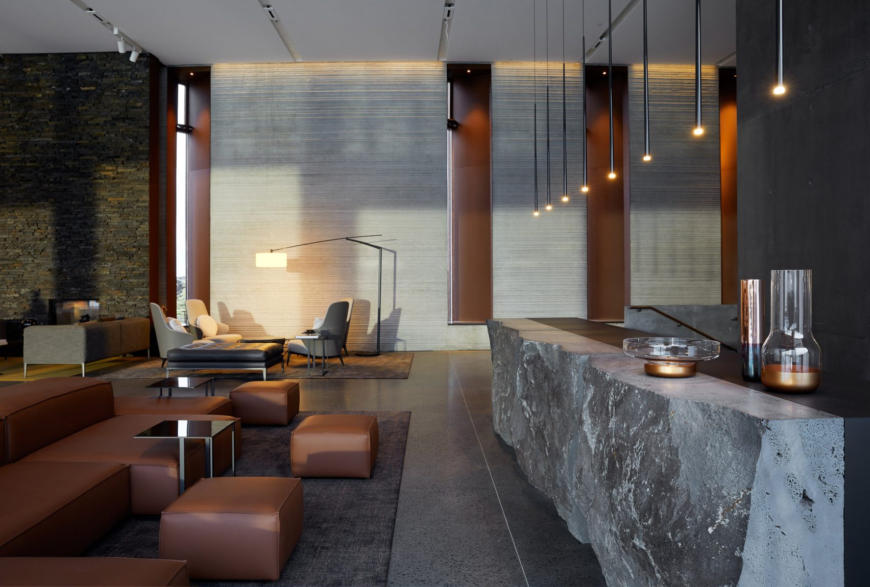 A lounge area inside the new Retreat at Blue Lagoon Iceland. 