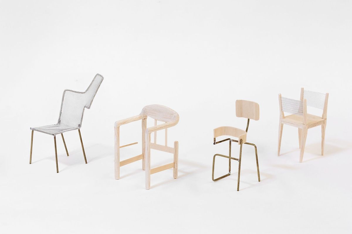 Some of the chair designs rendered by Philipp Schmitt and Steffen Weiss' artificial intelligence network.