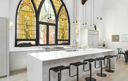 The kitchen area inside Linc Thelen's renovated Chicago Church.