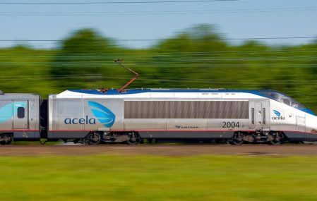 Amtrak's Acela Express high-speed train in action.
