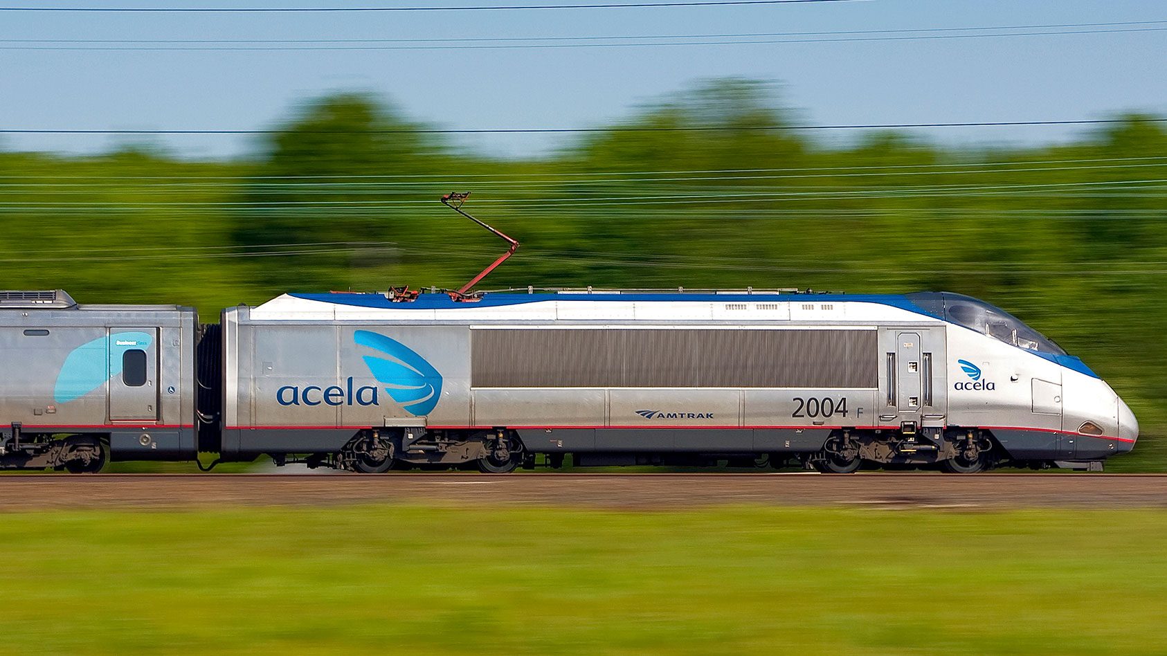 Amtrak's Acela Express high-speed train in action.