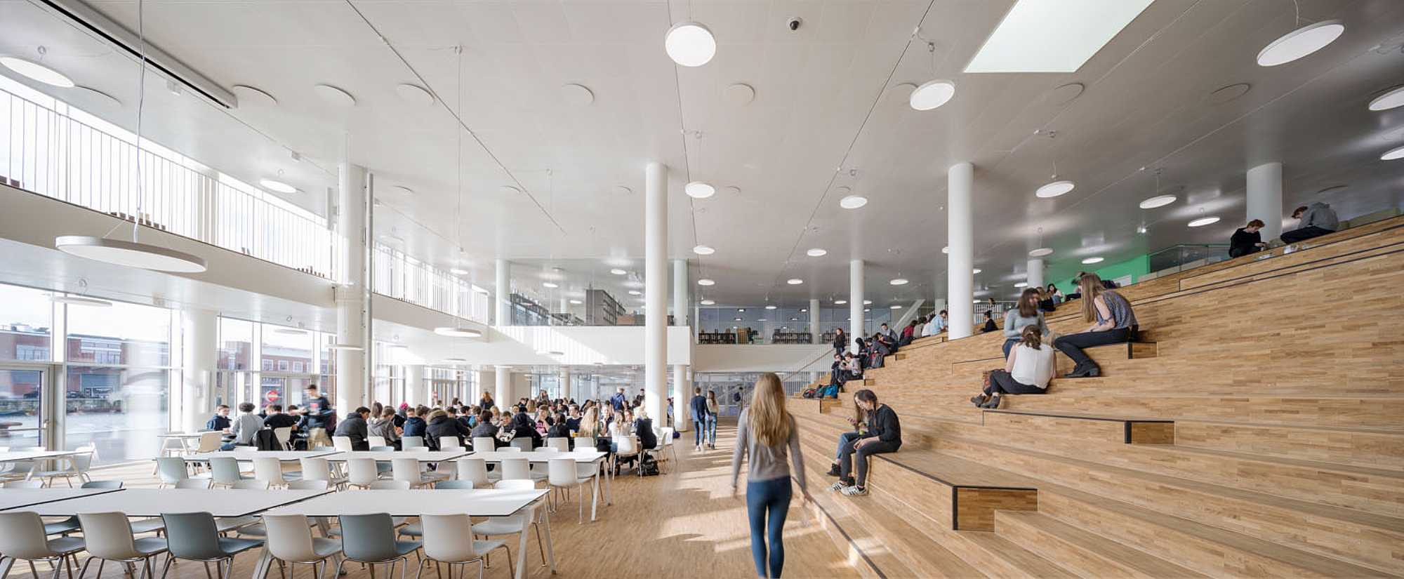 One of the common areas inside the Copenhagen International School Nordhavn