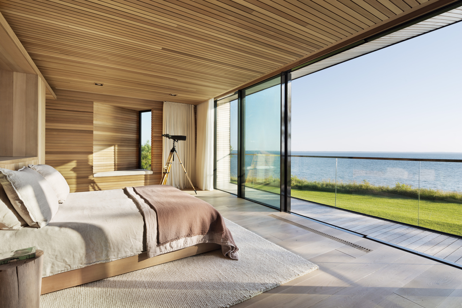 One of the bedrooms in the new Peconic House.