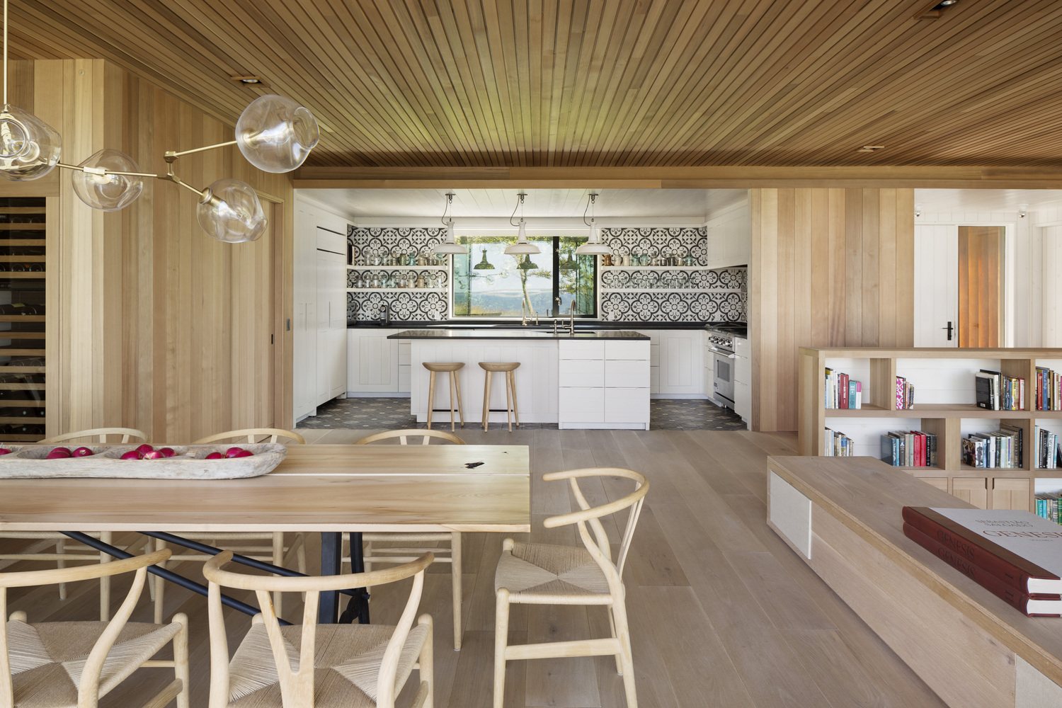 The kitchen and dining areas of the new Peconic House.