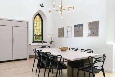 The dining room inside Linc Thelen's renovated Chicago Church.