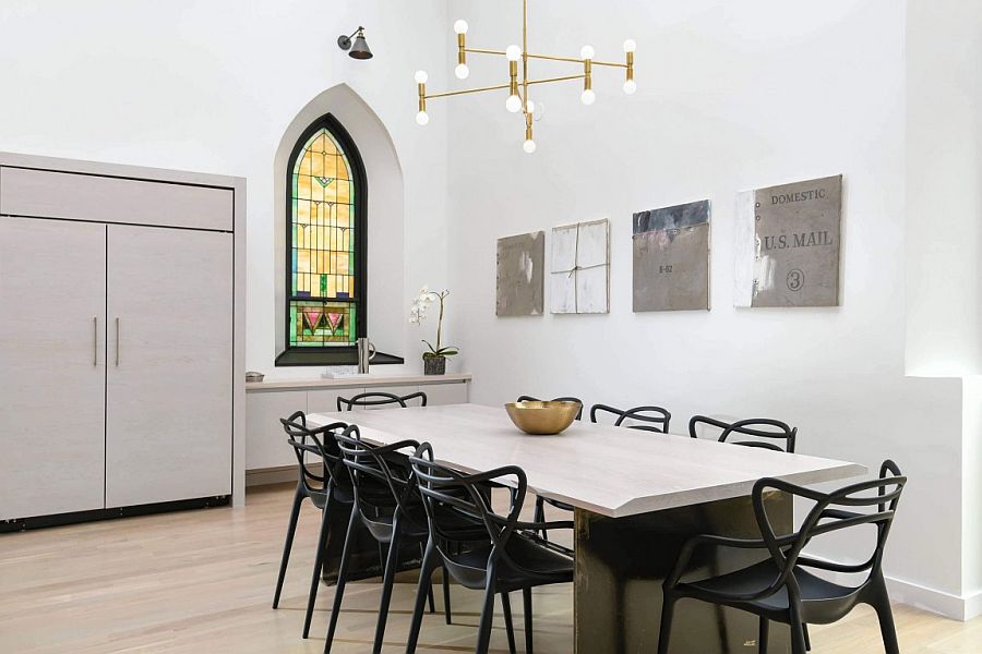 The dining room inside Linc Thelen's renovated Chicago Church.