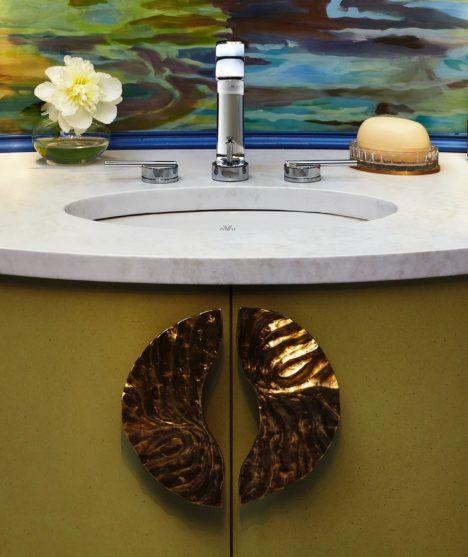 The faucet inside Wilson Kelsey Design's new Monet-inspired bathroom.