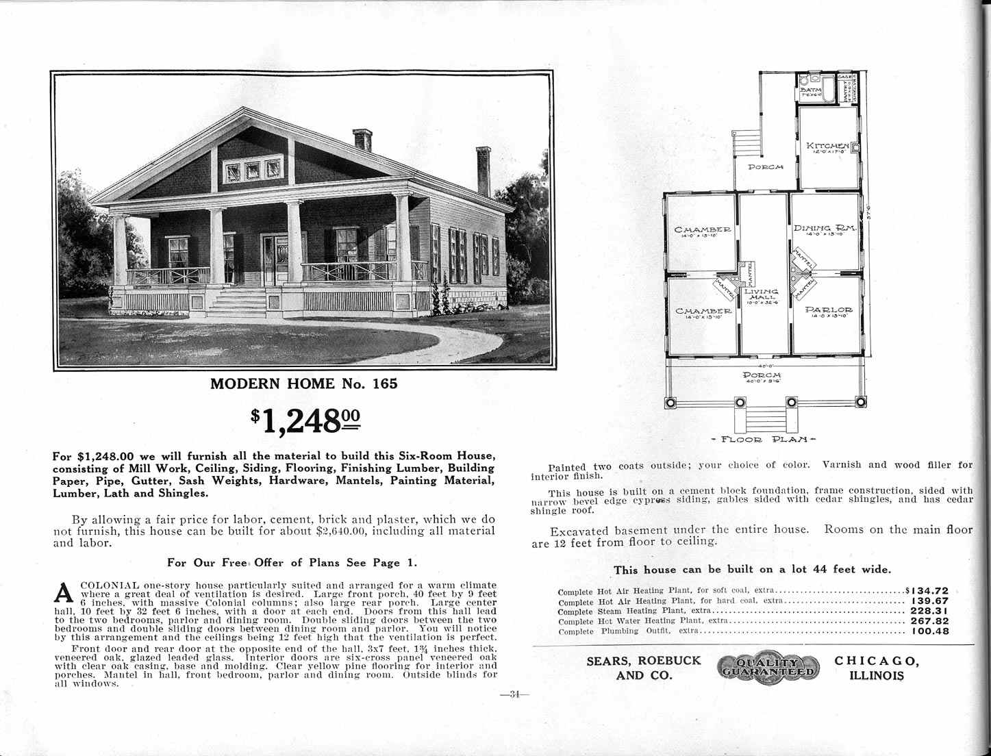 Pages from a turn-of-the-century prefab home catalog by Sears. 