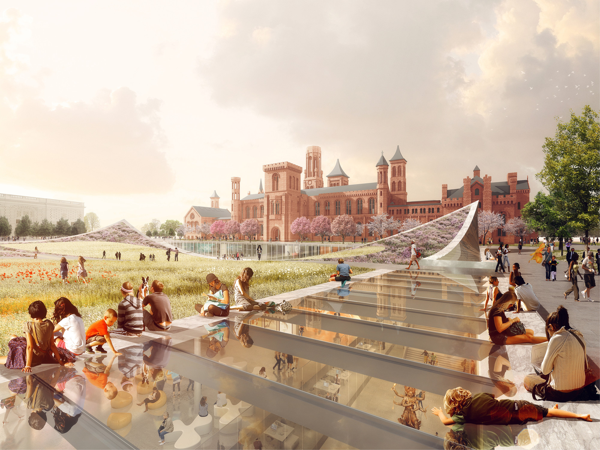 Rendering's of BIG's upcoming redesign of the Smithsonian Institution. 
