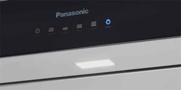 The sleek control panel on Panasonic's new WhisperHood IAQ