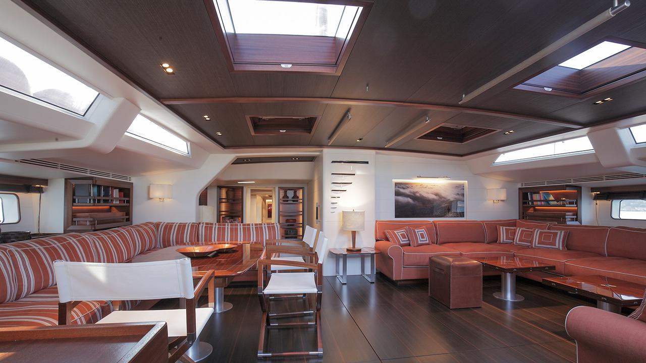 One of the interior lounging areas on the My Song luxury yacht.