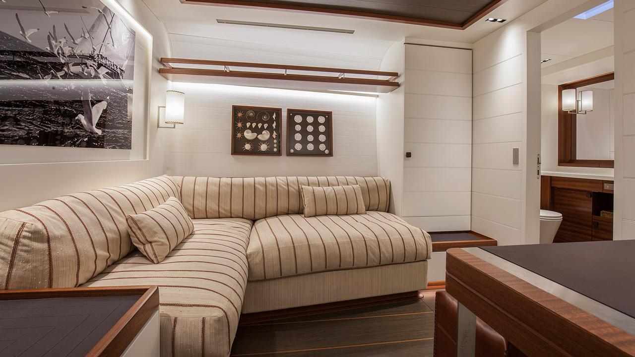 One of the interior lounging areas on the My Song luxury yacht.