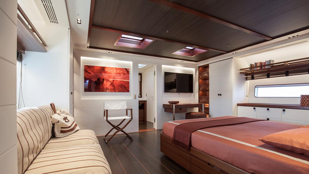 One of the bedrooms inside the My Song luxury yacht.