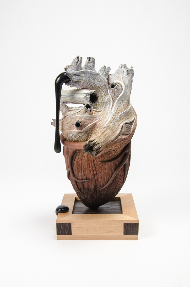 A ceramic sculpture by Christopher David White, this one depicting a human heart.