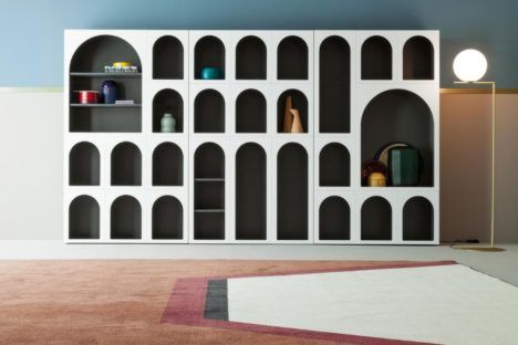 A large-scale version of Fabrice Berrux' new Cabinet de Curiosité set up in a living room.