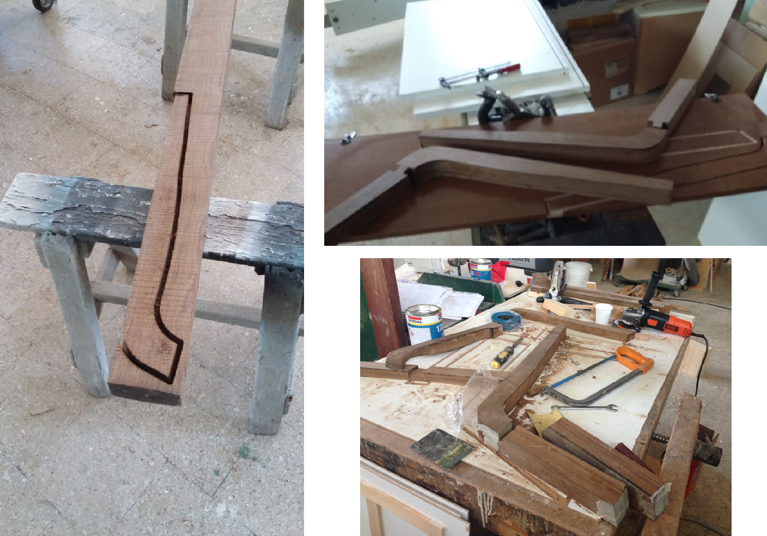 Shots depicting the construction process behind the Teresa chair.