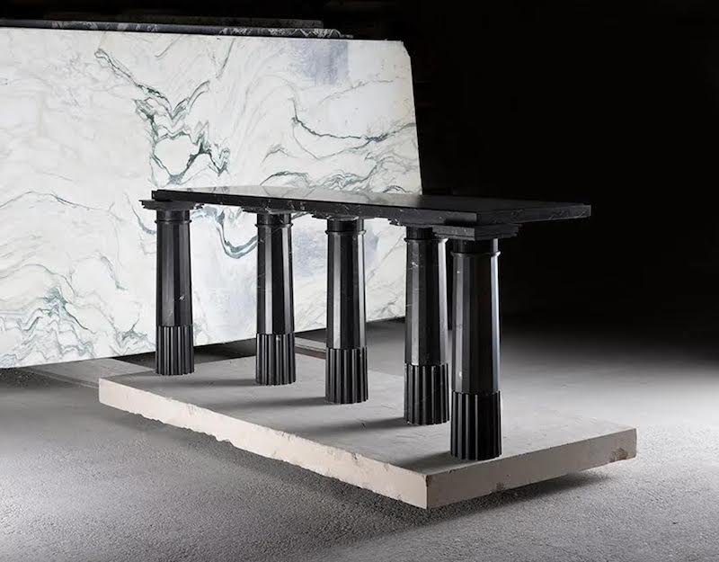 "Untitled II," the black marble console featured in Karl Lagerfeld's new Architectures furniture collection.