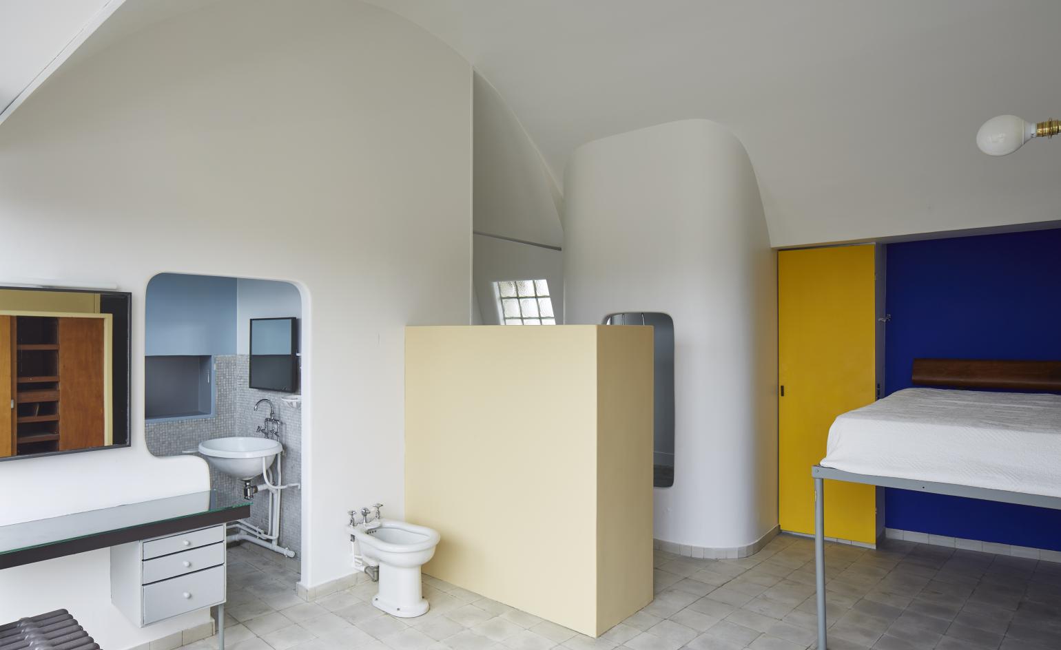 The bathroom inside Le Corbusier's restored Paris apartment.