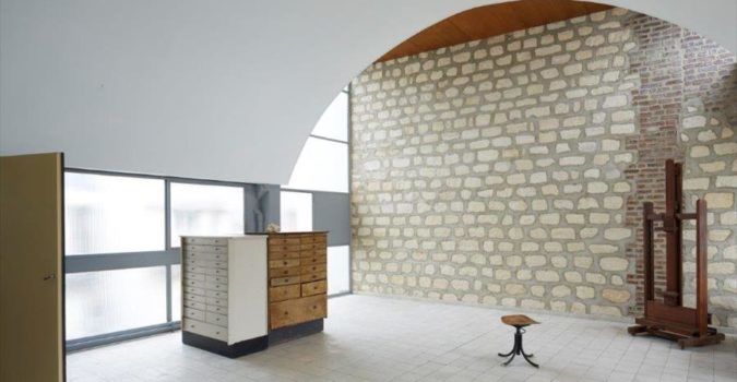 One of the lounge areas inside Le Corbusier's restored Paris apartment.