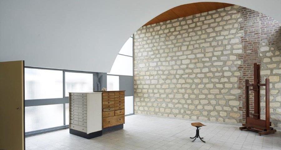 One of the lounge areas inside Le Corbusier's restored Paris apartment.