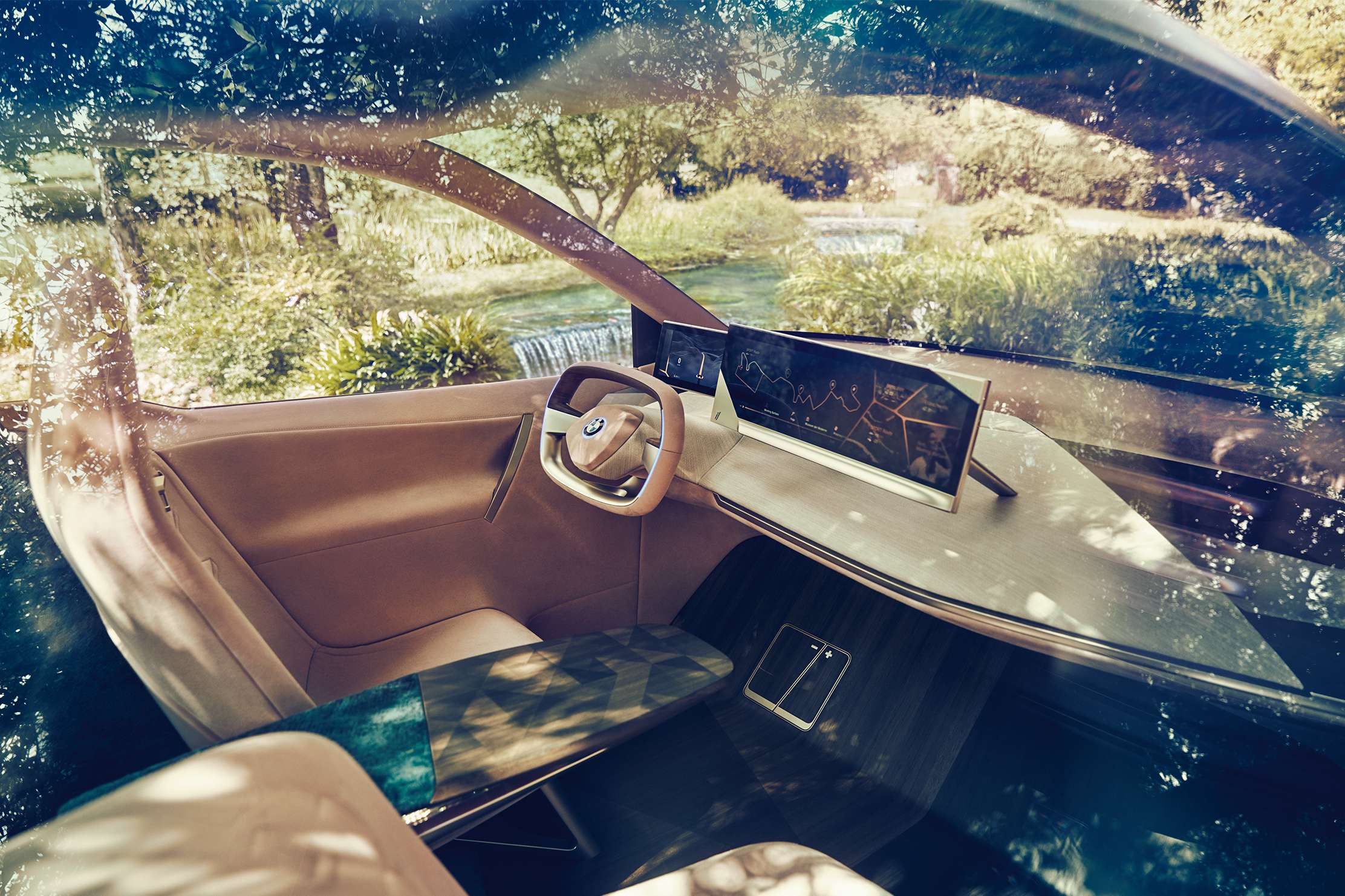 The luxurious interiors of BMW's new Vision iNext car. 