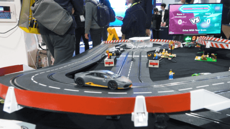 The mind-controlled race cars that BrainCo showed off at CES 2019.