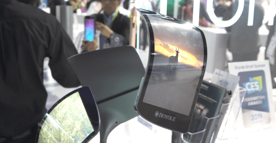 A flexible smartphone by Royole, as seen at CES 2019.