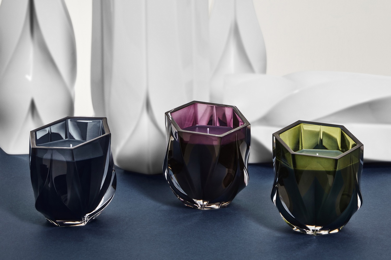 Candle holders featured in Zaha Hadid Design's new kitchenware collection.