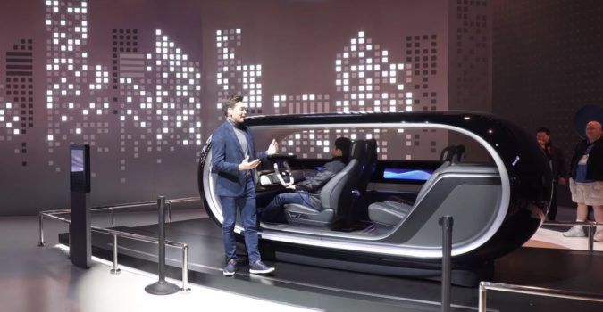 Sleek modern modules equipped with Kia's new emotive driving sensors for car interiors.