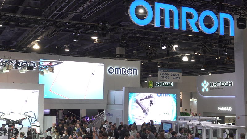 The OMRON company display at CES 2019.