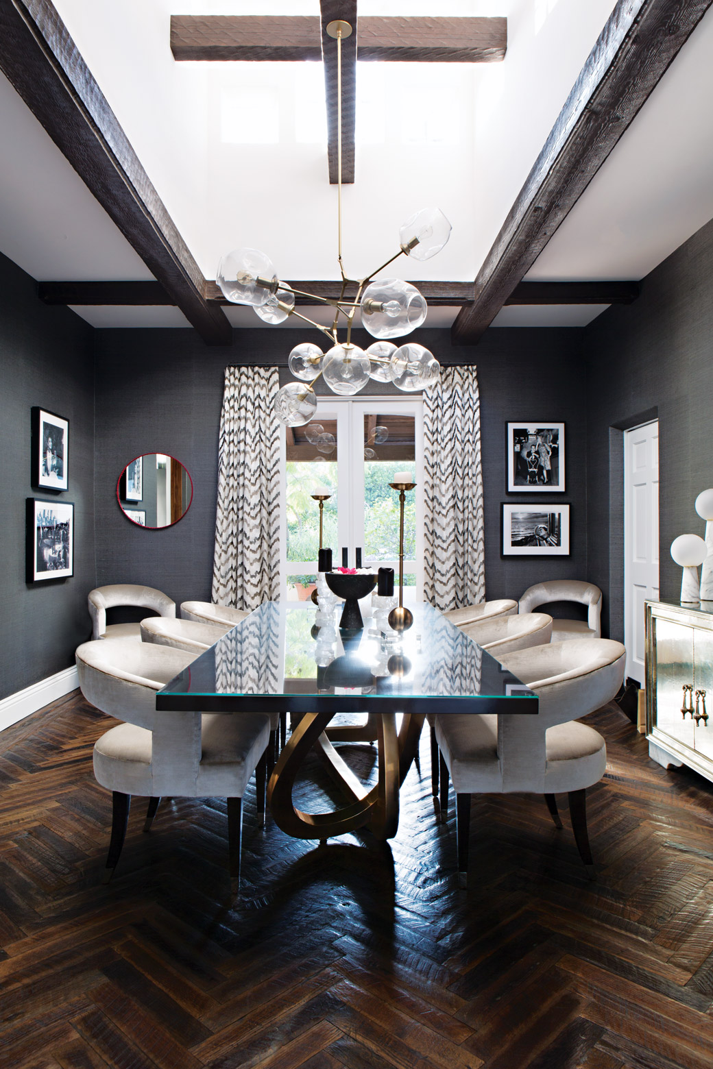 The sleek new dining room inside actress Linda Christian's former Bel-Air home.
