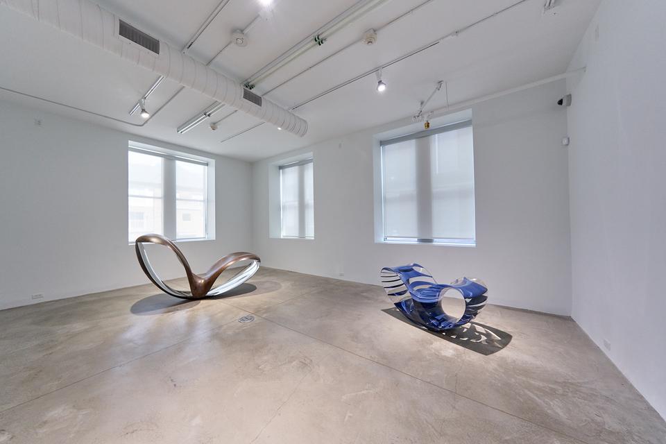 Several different chairs on display as part of the Pizzuti Collection's "When Attitudes Become Chairs" Exhibition.