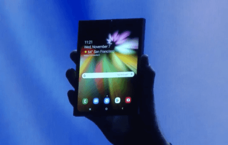 Samsung's new Infinity Flex Display foldable smartphone (unfolded)