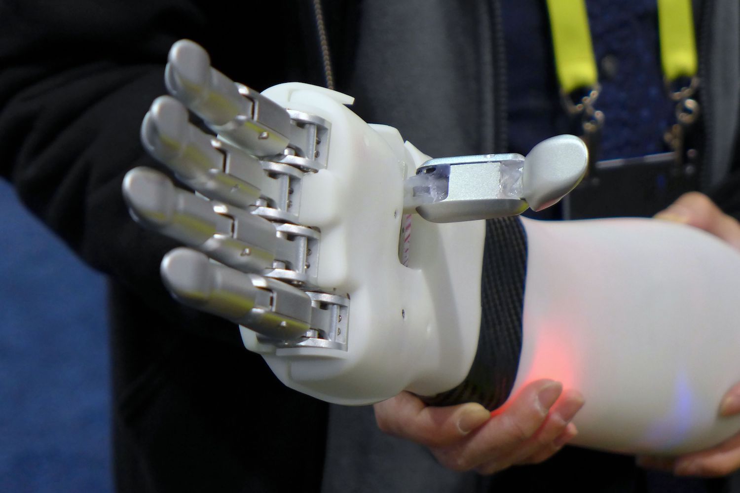Underworkings of the the Brain Robotics prosthetic hand featured at CES 2019. 