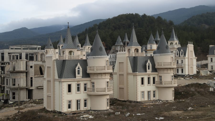 Turkey's currently abandoned Burj al Babas development, which consists of hundreds of Disney-like villas. 