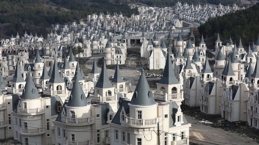 Turkey's currently abandoned Burj al Babas development, which consists of hundreds of Disney-like villas. 
