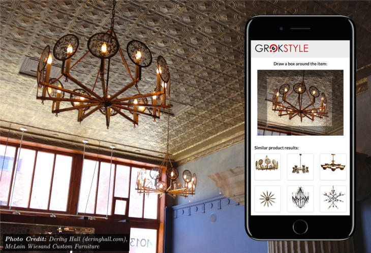 Examples of the GrokStyle furniture shopping app in action. 