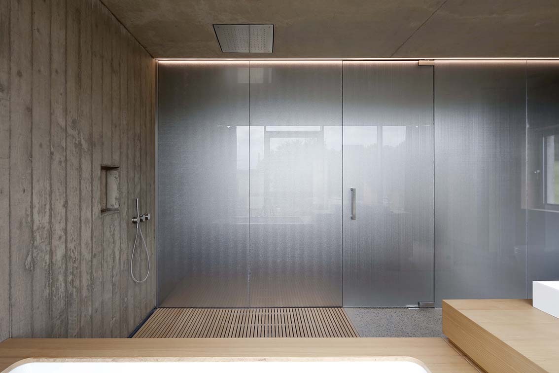 The ultramodern shower featured inside the new Hercules House.