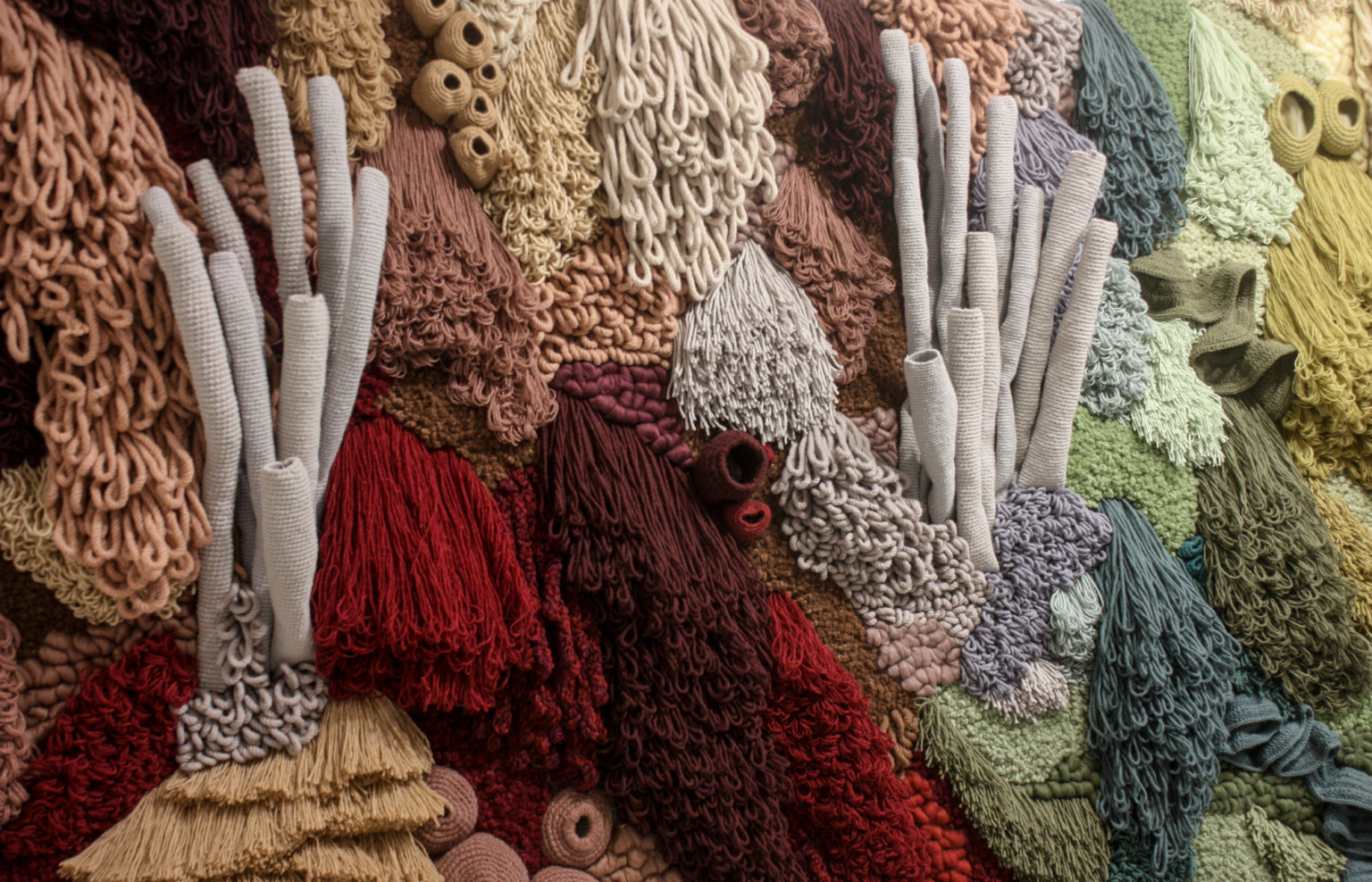 Stills from "Coral Garden," Vanessa Barragão's new art project made entirely from textile waste. 